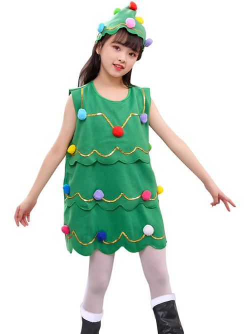 圣诞节圣诞树服装装扮女童儿童衣服幼儿园小男女孩服饰